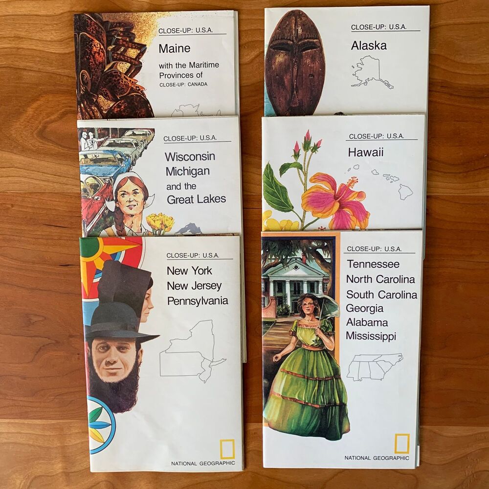 Vintage 80s National Geographic Close-up USA Twelve Map Bundle